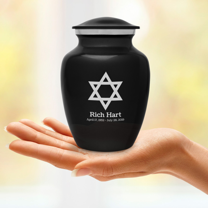 Star of David Sharing Urn - Jet Black
