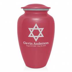 Star of David Cremation Urn - Rose Pink