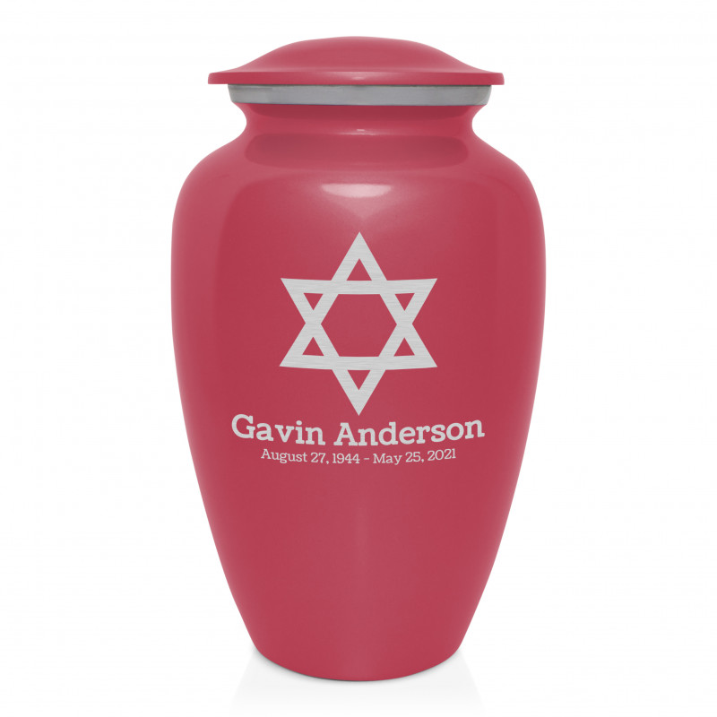 Star of David Cremation Urn - Rose Pink