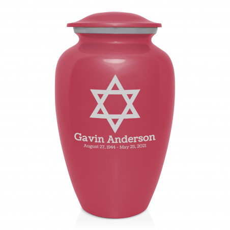 Star of David Cremation Urn - Rose Pink