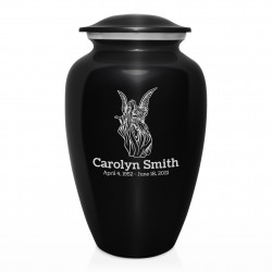 Angel Cremation Urn - Jet Black