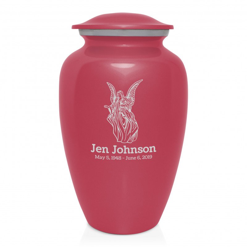 Angel Cremation Urn - Rose Pink