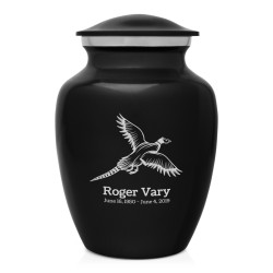 Pheasant Sharing Urn - Jet Black