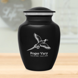 Pheasant Sharing Urn - Jet Black