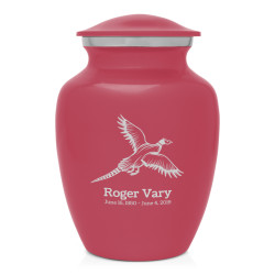 Pheasant Sharing Urn - Rose Pink