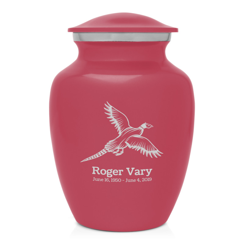 Pheasant Sharing Urn - Rose Pink