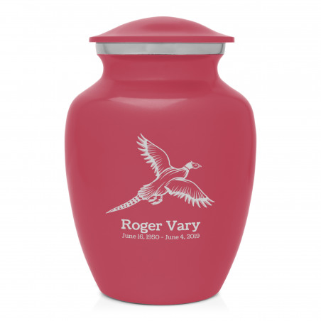 Pheasant Sharing Urn - Rose Pink