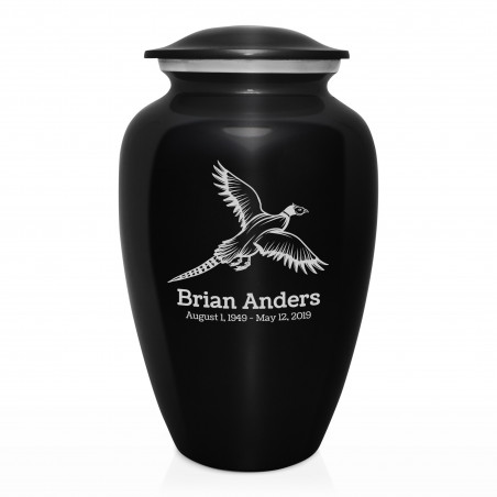 Pheasant Cremation Urn - Jet Black