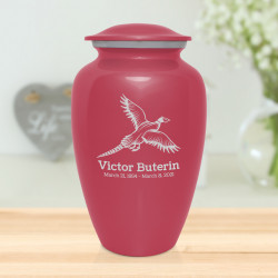 Pheasant Cremation Urn - Rose Pink