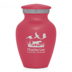Hunting Dog Keepsake Urn - Rose Pink