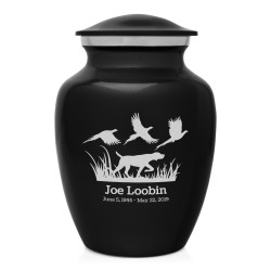 Hunting Dog Sharing Urn - Jet Black