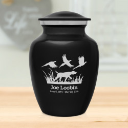 Hunting Dog Sharing Urn - Jet Black