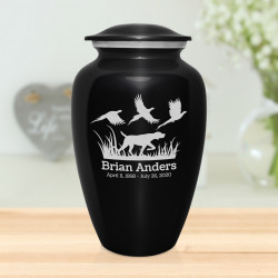 Hunting Dog Cremation Urn - Jet Black