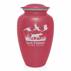 Hunting Dog Cremation Urn - Rose Pink