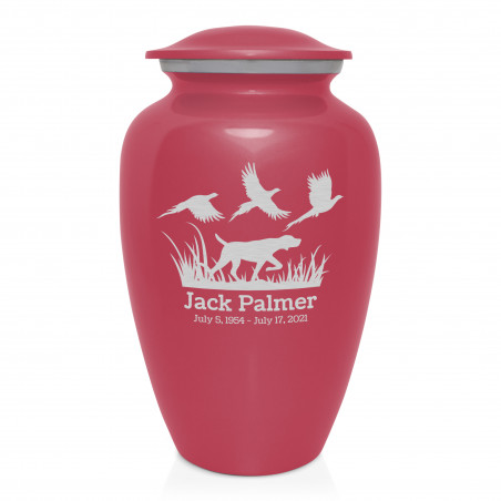 Hunting Dog Cremation Urn - Rose Pink
