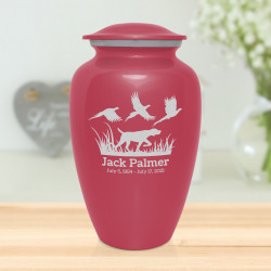 Hunting Dog Cremation Urn - Rose Pink