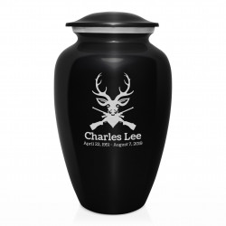 Deer Hunter Cremation Urn - Jet Black