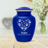 Small Pawprint Heart Pet Cremation Urn - Midnight Blue