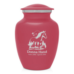 Horse Landscape Sharing Urn - Rose Pink