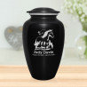 Horse Landscape Cremation Urn - Jet Black