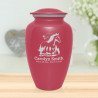 Horse Landscape Cremation Urn - Rose Pink