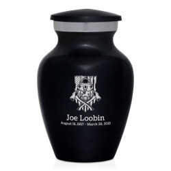 Patriotic Firefighter Keepsake Urn - Jet Black