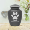 Small Pawprint Pet Cremation Urn - Gunmetal Gray