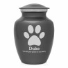 Small Pawprint Pet Cremation Urn - Gunmetal Gray