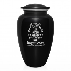 Don't Tread On Me Cremation Urn - Jet Black