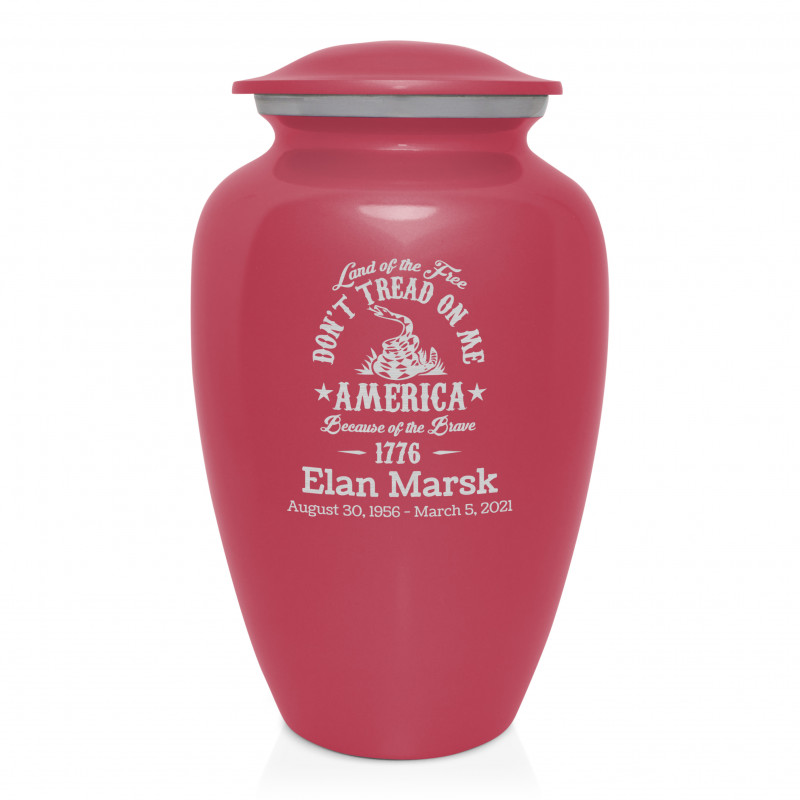 Don't Tread On Me Cremation Urn - Rose Pink
