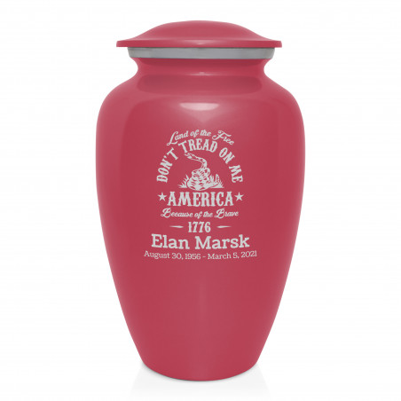 Don't Tread On Me Cremation Urn - Rose Pink