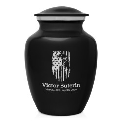 Patriotic Eagle Sharing Urn - Jet Black