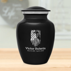 Patriotic Eagle Sharing Urn - Jet Black