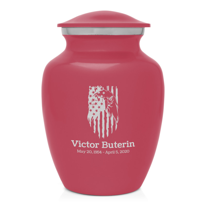 Patriotic Eagle Sharing Urn - Rose Pink