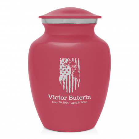 Patriotic Eagle Sharing Urn - Rose Pink