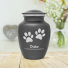Small Pawprints Pet Cremation Urn - Gunmetal Gray