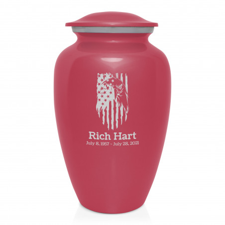 Patriotic Eagle Cremation Urn - Rose Pink