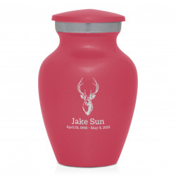 Deer Bust Keepsake Urn - Rose Pink