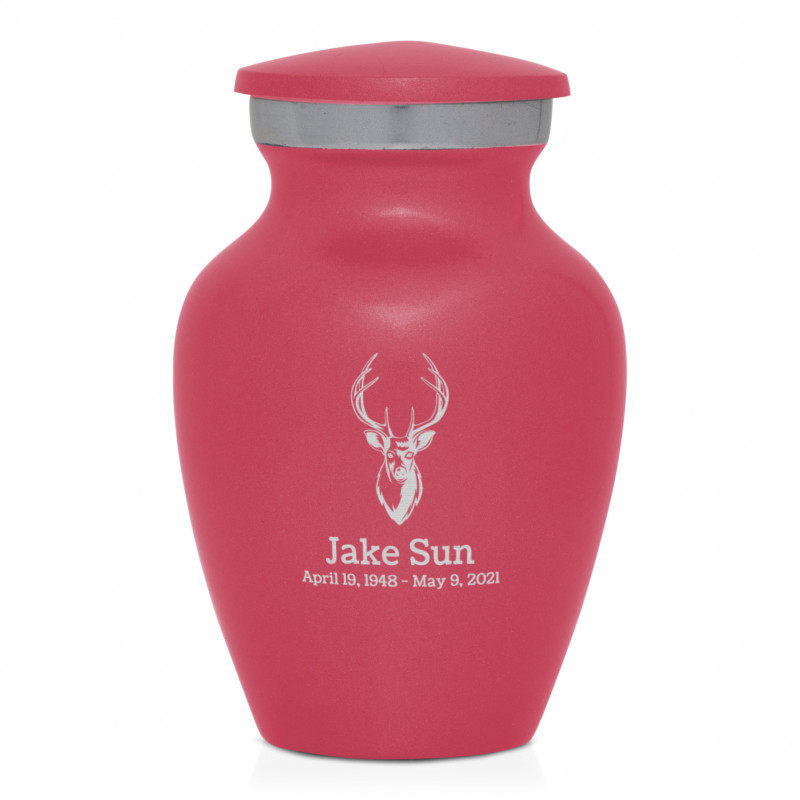 Deer Bust Keepsake Urn - Rose Pink