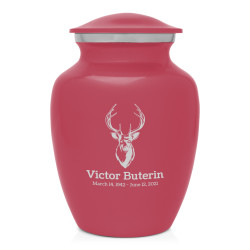 Deer Bust Sharing Urn - Rose Pink