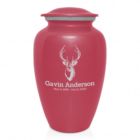 Deer Bust Cremation Urn - Rose Pink