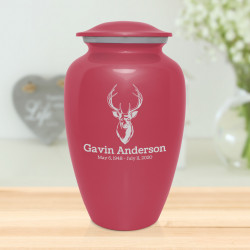 Deer Bust Cremation Urn - Rose Pink