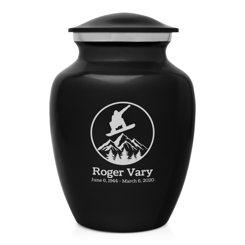 Snowboard Sharing Urn - Jet Black