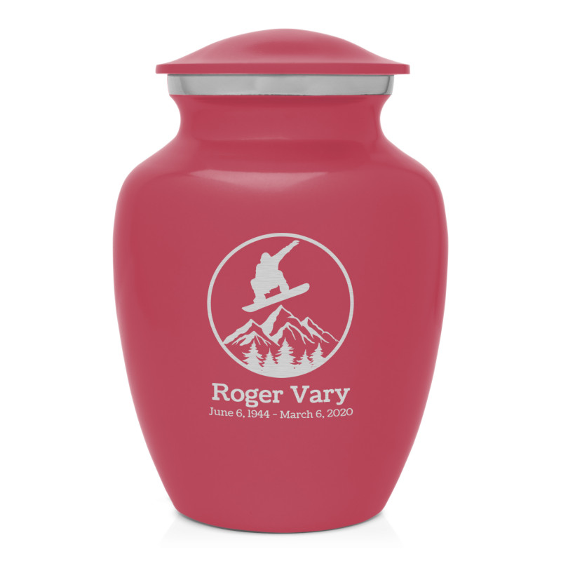Snowboard Sharing Urn - Rose Pink
