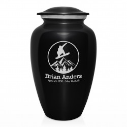 Snowboard Cremation Urn - Jet Black