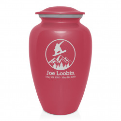 Snowboard Cremation Urn - Rose Pink