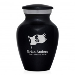 Pirate Flag Keepsake Urn - Jet Black
