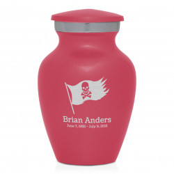 Pirate Flag Keepsake Urn - Rose Pink