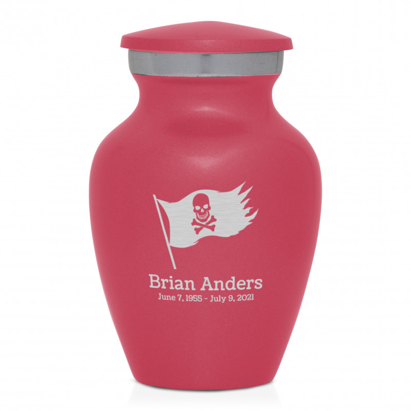 Pirate Flag Keepsake Urn - Rose Pink