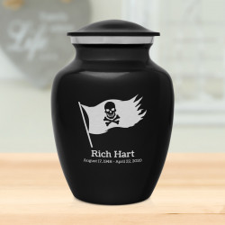 Pirate Flag Sharing Urn - Jet Black